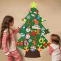 Kids Felt Christmas Tree for toddlers, with 33 decorative objects to hang. Christmas decoration for the children's room.DIY  Felt tree.-3