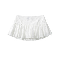 French Lace Hollow Pleated Skirt - Thumbnail 6
