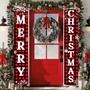 2Pcs Christmas Porch Banner,  hristmas Decorations Outdoor Yard Front Porch Sign Set,  Indoor Outdoor Xmas Decor Wall Front Door Yard Garage-1