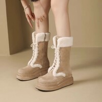 Platform Mid-tube Fleece Warm Snow Boots - Thumbnail 4