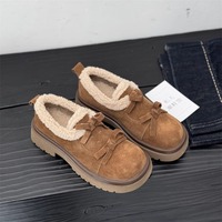 Fleece Warm Loafers With Bowknots - Thumbnail 1