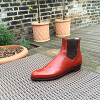 Handmade Brown Formal Wear Chelsea Boot For Chritsmas Event - Thumbnail 1