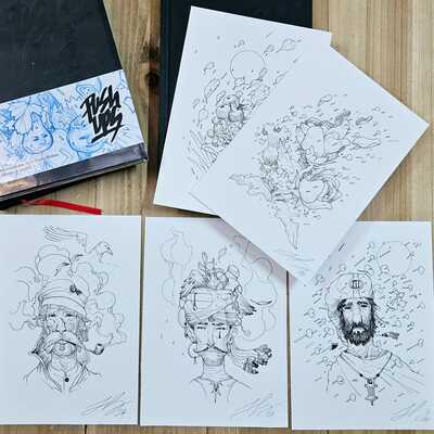 Art Book by Aleix Gordo "Push Ups Vol.I y II & Original Sketch"