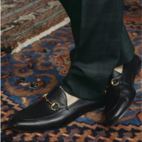 Men Handmade Leather Black Moccasin Shoes, Formal Dress Shoes for Men - Thumbnail 1