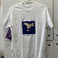 Embroidered Patchwork T-Shirt with Knitted Blue Vest - Thumbnail 1