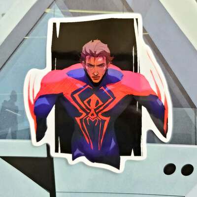 Atsv spiderman 2099 3" clear sticker