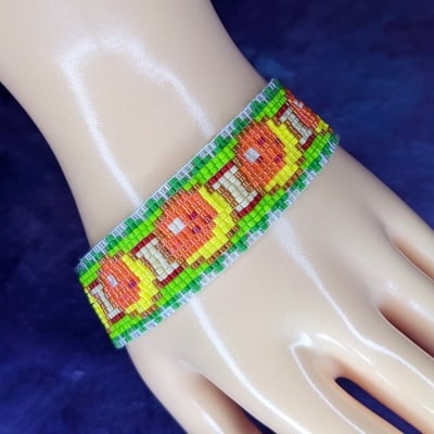 Pixel bracelet - orange wishing balls