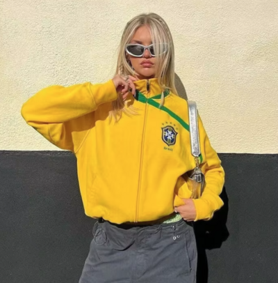 Y2K BRASIL ZIP UP TRACK JACKET