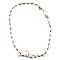 Rice Bead Bracelets: St. Silver Charleston Rice Beads Oval 2X3mm On Chain With Lobster-Claw Clasp Anti-Tarnish Coating & Gift Boxed