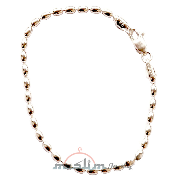 Rice Bead Bracelets: St. Silver Charleston Rice Beads Oval 4 X 5mm Beads 400Ga On Chain With Lobster-Claw Clasp Anti-Tarnish Coating & Gift Boxed
