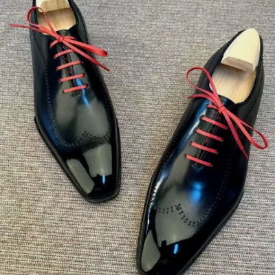 Handmade men calf leather wing tip dress shoes, formal dress brogue shoes for mens