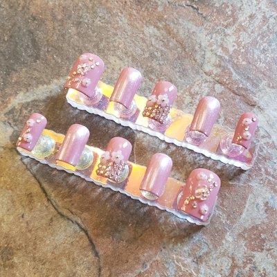 Barbie pink💗💕 non-toxic nail polish press-ons by nubian collection artwear 👑 