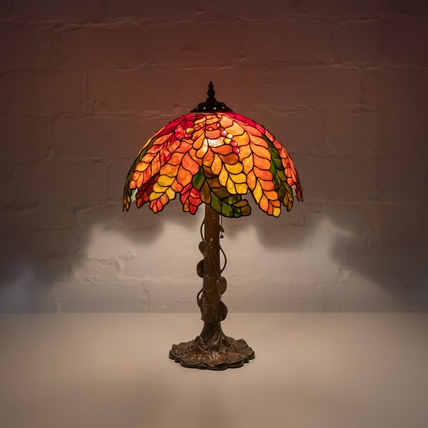 Tiffany lamp stained glass leaves Christmas gifts Fusing glass Custom stained glass flower lamp Standing lamp