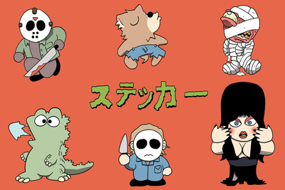 Horror themed sticker sheet