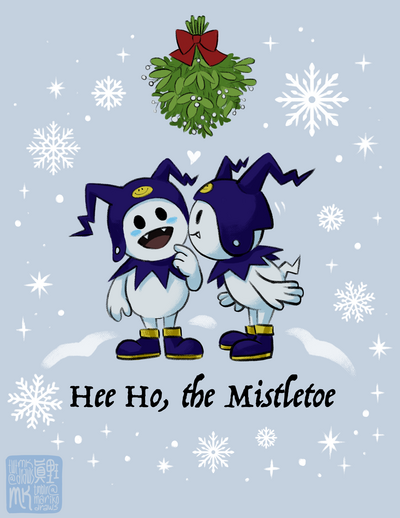 "Hee Ho, the Mistletoe" mini print