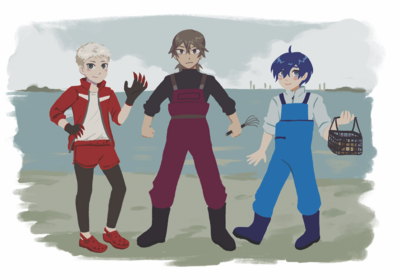 "Let's Dig For Clams!" mini print