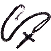 Stunning Crucifix Jesus Catholic Blessing Stainless Steel Gold Necklace Punk Rave Amazing  - Thumbnail 4