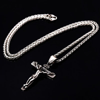 Stunning Crucifix Jesus Catholic Blessing Stainless Steel Gold Necklace Punk Rave Amazing  - Thumbnail 5