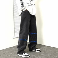 Stunning Hipppie Solid Print Oversize Punk Grunge Hiphop Straight Trousers Streetwear Rave Men Women Amazing  - Thumbnail 7
