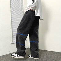 Stunning Hipppie Solid Print Oversize Punk Grunge Hiphop Straight Trousers Streetwear Rave Men Women Amazing  - Thumbnail 8