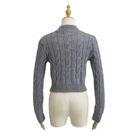 Basic half turtleneck cable knit pullover sweater - Thumbnail 1