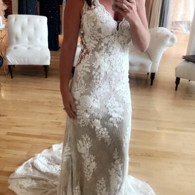 Elegant off the shoulder lace appliques boho wedding dress bridal gowns - Thumbnail 2