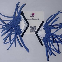 Diamond Swagger Black & White with Black Tassels  - Thumbnail 1