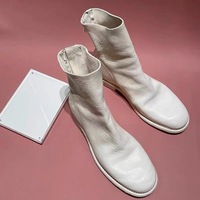 Women's zipper washed calfskin leather martin boots - Thumbnail 2