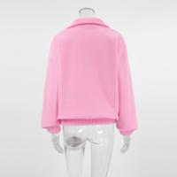 Pink loose-fitting lambskin coat - Thumbnail 2