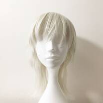 Wolf Cut Mullet Wig Silver White Scene Wig With Bangs Cosplay Anime Wig Short Straight Layered Cut