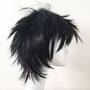 Men Black Short Layer Hair Long Bangs Cosplay Anime Wig Free Cap-2
