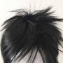 Men Black Short Layer Hair Long Bangs Cosplay Anime Wig Free Cap-4