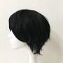 Men Cosplay Anime Black Fringe Bangs Short Hair Layered Wig Free Cap-4