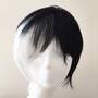 Black White Mixed Two-Tone Side Swept Bangs Short Hair Cosplay Anime Wig-1