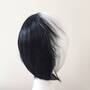 Black White Mixed Two-Tone Side Swept Bangs Short Hair Cosplay Anime Wig-4