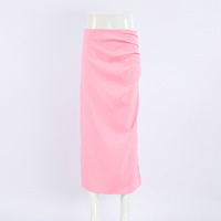 Pink hip skirt all-match pleated skirt - Thumbnail 4