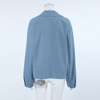 Loose blue lapel jacket - Thumbnail 2