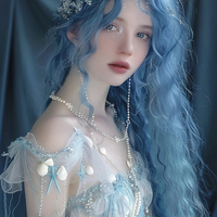 Forest Blue JK Long Curly Wig - Thumbnail 1