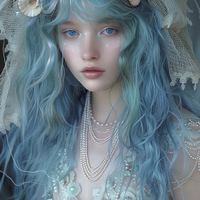 Forest Blue JK Long Curly Wig - Thumbnail 2