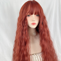 Red-orange Color JK Long Curly Wig - Thumbnail 2