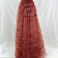 Red-orange Color JK Long Curly Wig - Thumbnail 4