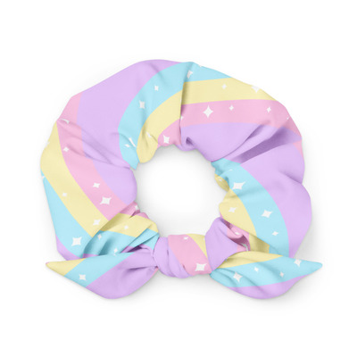 Teatime Fantasy Purple Rainbow Scrunchie