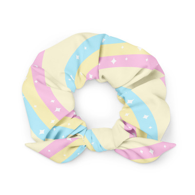 Teatime Fantasy Yellow Rainbow Scrunchie