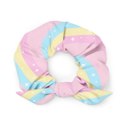 Teatime fantasy pink rainbow scrunchie