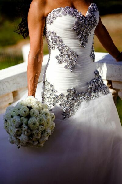 Elegant Sheath Beading Crystals Wedding Dress Bridal Gown