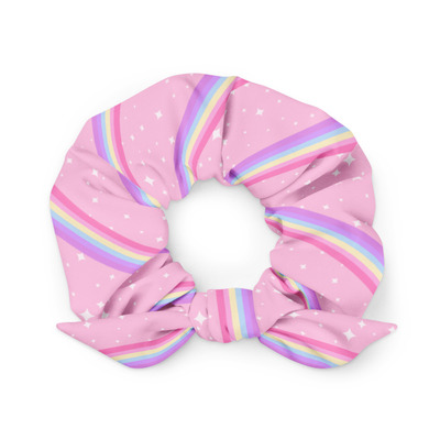 Kawaii Sparkle Cake Rainbow Beam Scrunchie