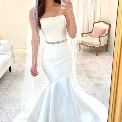 Elegant mermaid simple wedding dress bridal gown