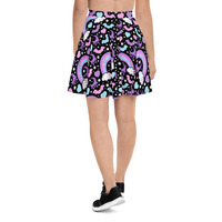 Rainbow Spooky Bats Black Skater Skirt - Thumbnail 4