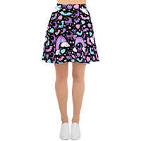 Rainbow Spooky Bats Black Skater Skirt - Thumbnail 8