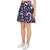 Rainbow Spooky Bats Black Skater Skirt - Thumbnail 10